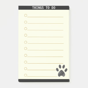 Customizable Things To Do & Cute Paw Post-it Notes