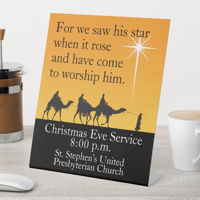Customizable Three Wise Men Religious Christmas Pe Pedestal Sign (In SItu)
