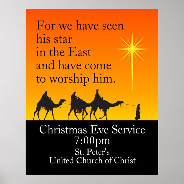 Customizable Three Wise Men Religious Christmas Poster (Front)