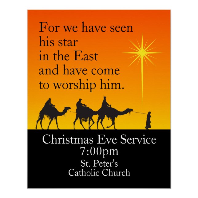 Customizable Three Wise Men Religious Christmas Poster (Front)