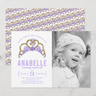 Customizable Tiara Photo Birthday Invitation
