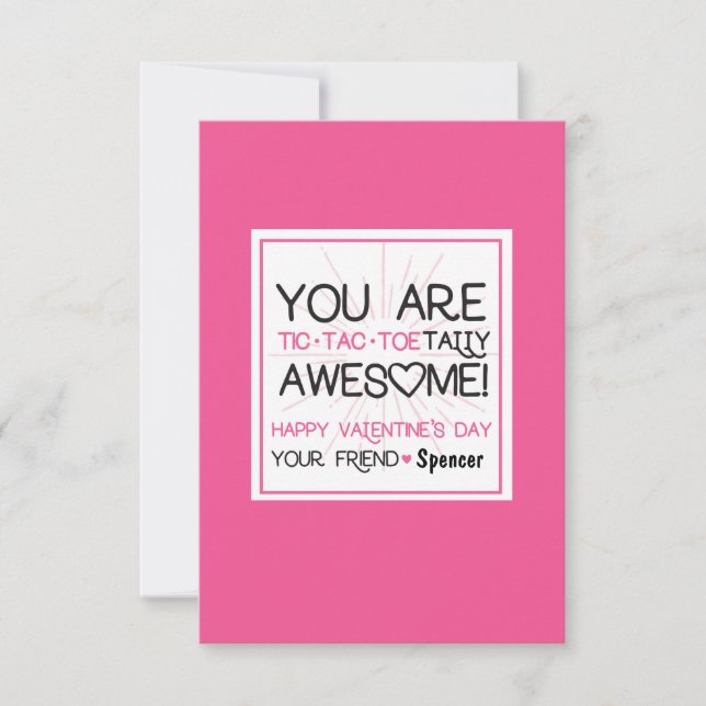 Customizable Tic Tac Toe Valentine Invitation (Front)