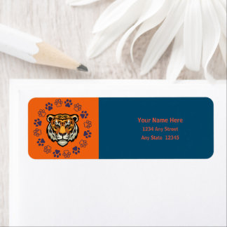 Customizable Tiger Head Return Address Label 