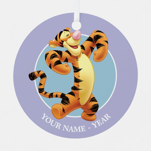 Customizable Tigger Metal Ornament (Front)