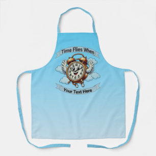 Customizable "Time Flies When" Flying Clock Apron