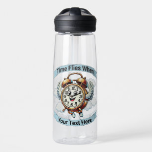 Customizable "Time Flies When" Flying Clock Water Bottle