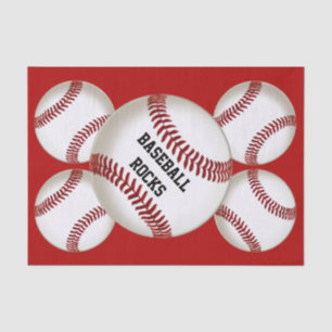 Customizable Tissue Baseball Wrapping Paper