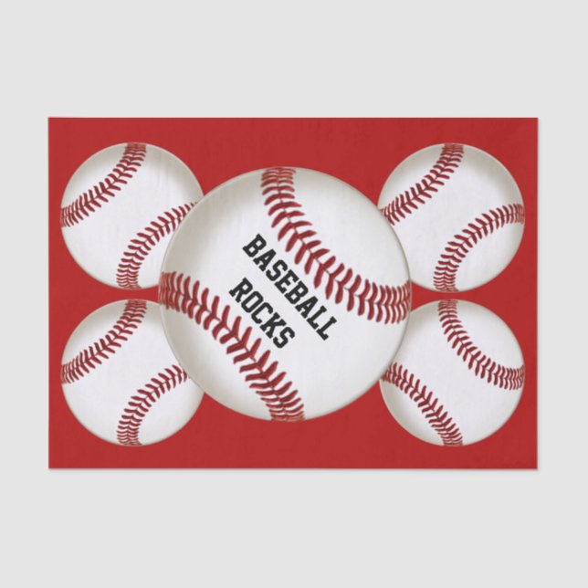 Customizable Tissue Baseball Wrapping Paper (Front)