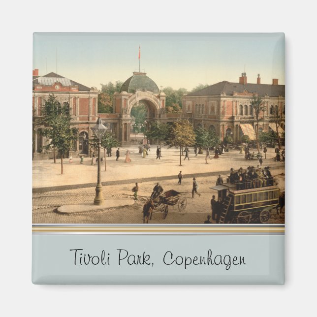 Customizable Tivoli Park Entrance Copenhagen Magnet (Front)