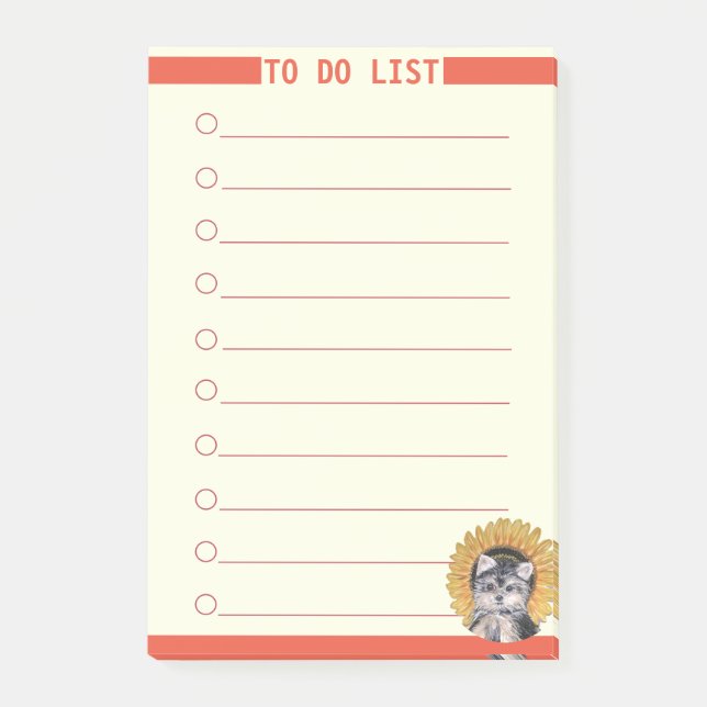 Customizable To Do List & Cute Dog Post-it Notes (Front)