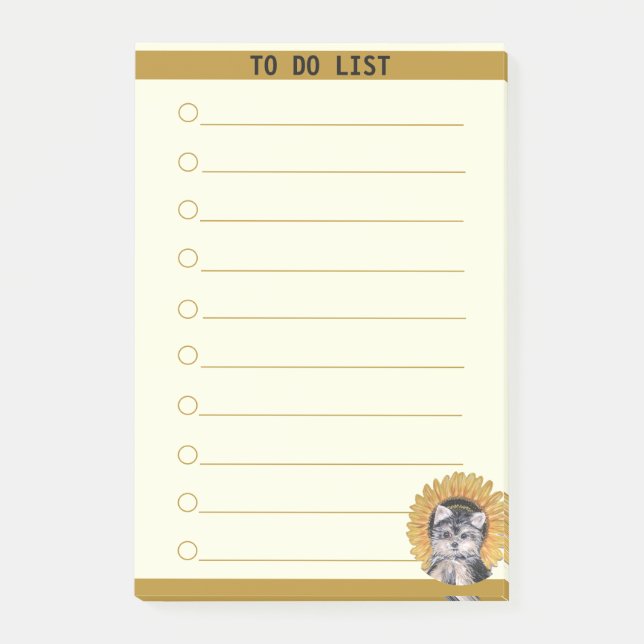 Customizable To Do List & Cute Dog Post-it Notes (Front)