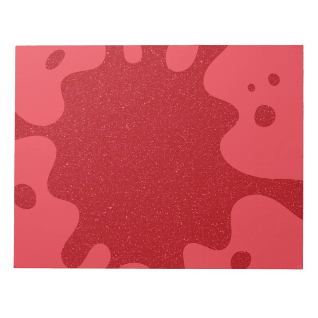Customizable Tomato Red Ink Splash Notepad (Front)