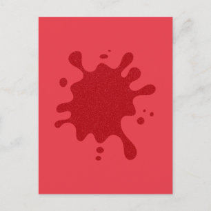 Customizable Tomato Red Inkblot Holiday Postcard