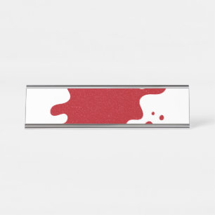 Customizable Tomato Red Noise Desk Name Plate