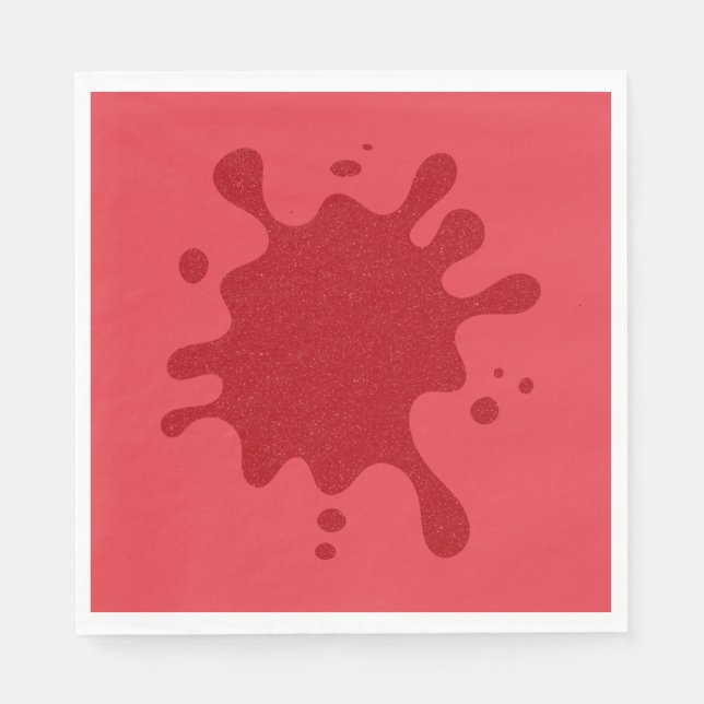 Customizable Tomato Red Noise Splatter Napkins (Front)