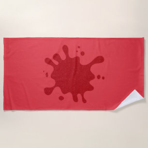 Customizable Tomato Red Splash Beach Towel