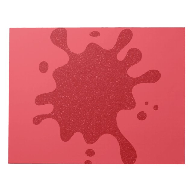 Customizable Tomato Red Splash Design Notepad (Front)