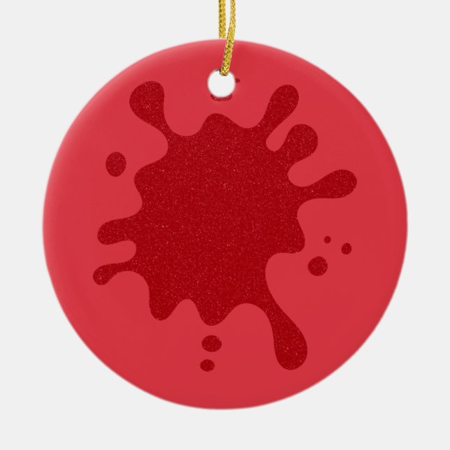 Customizable Tomato Red Splash Holiday Ornament (Front)