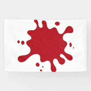 Customizable Tomato Red Splash on White Banner