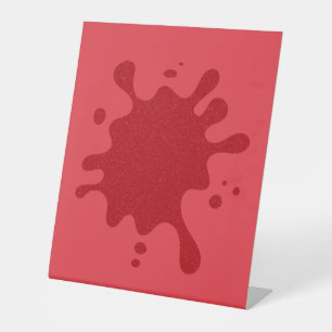 Customizable Tomato Red Splash Pedestal Sign