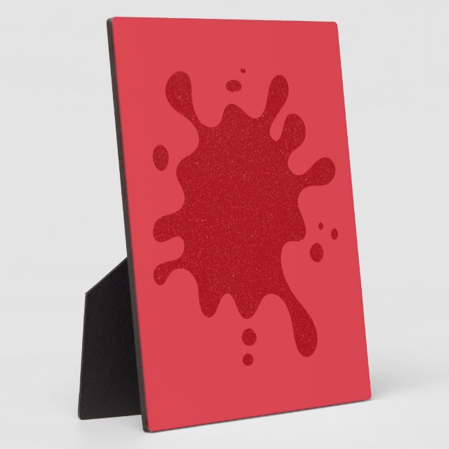 Customizable Tomato Red Splash Plaque (Side)