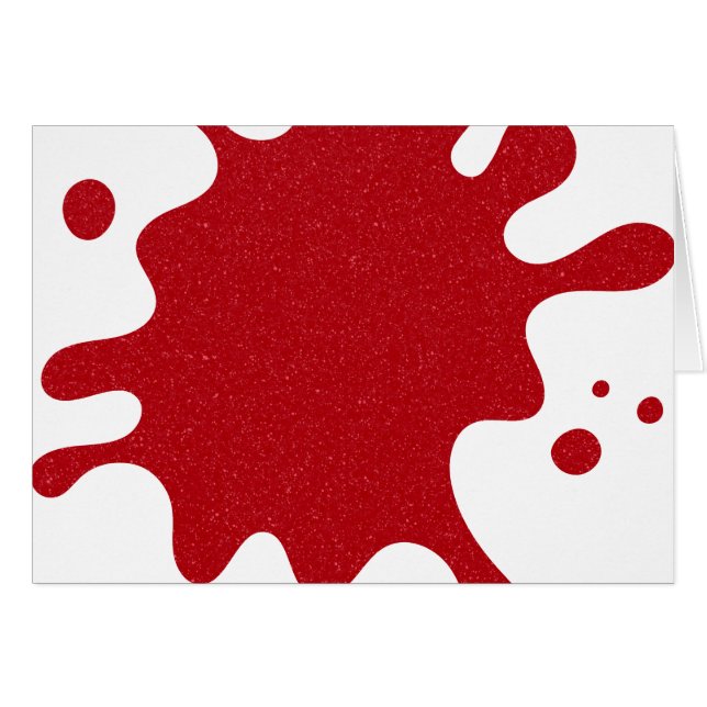 Customizable Tomato Red Splash White Card (Front Horizontal)