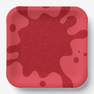 Customizable Tomato Red Splatter Party Paper Plate
