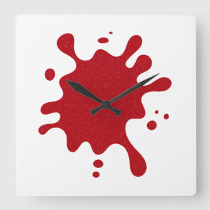 Customizable Tomato Red Splatter Wall Clock