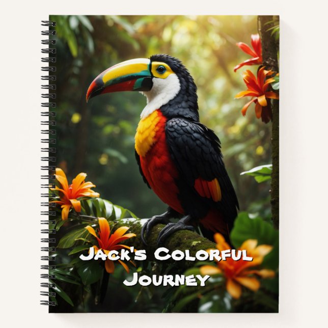 Customizable Toucan Notebook: A Tropical Escape Notebook (Front)