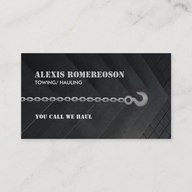 Customizable Tow Truck Business Cards (Front)