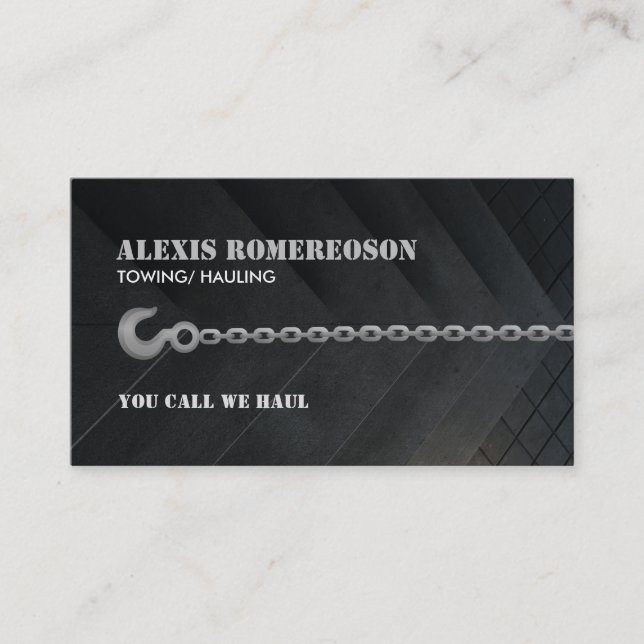 Customizable Tow Truck Business Cards (Front)