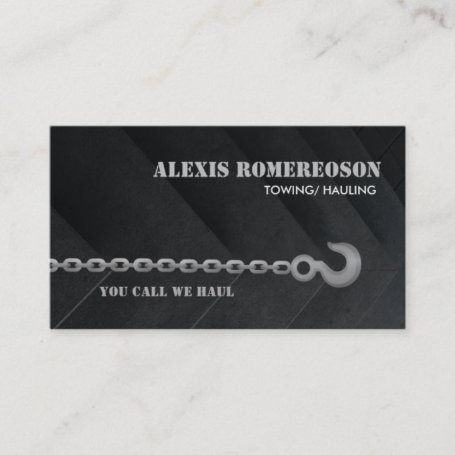 Customizable Towing Slogans Business Card (Front)