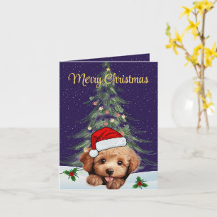 Customizable Toy Poodle Christmas Greeting Card