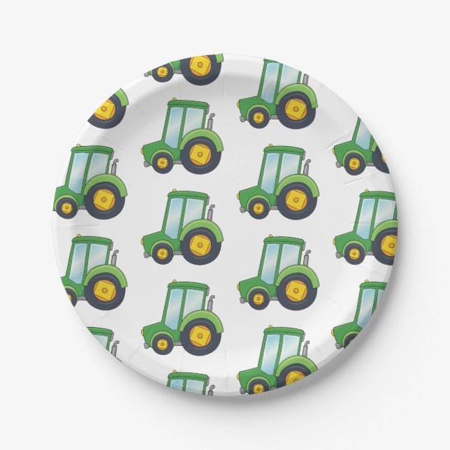 Customizable Tractor Paper Plate (Front)