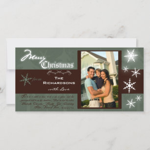 Customizable Traditional Merry Christmas Photocard Holiday Card