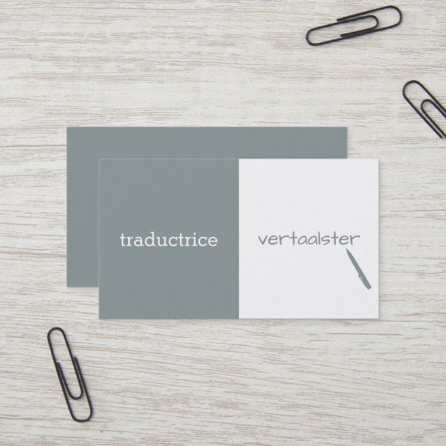 Customizable Translator Business Card (Front/Back In Situ)