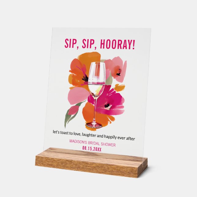 Customizable Transparent Acrylic Bar Sign  (Angle)