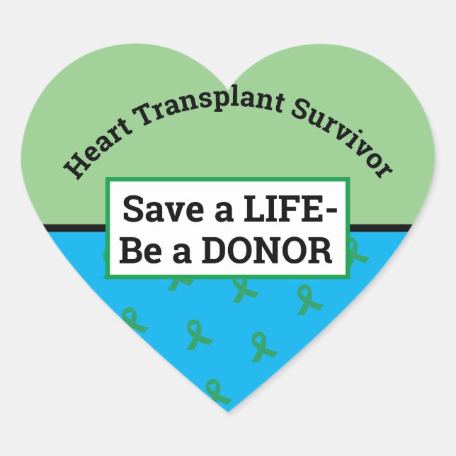 Customizable Transplant Organ Donation Heart Sticker (Front)