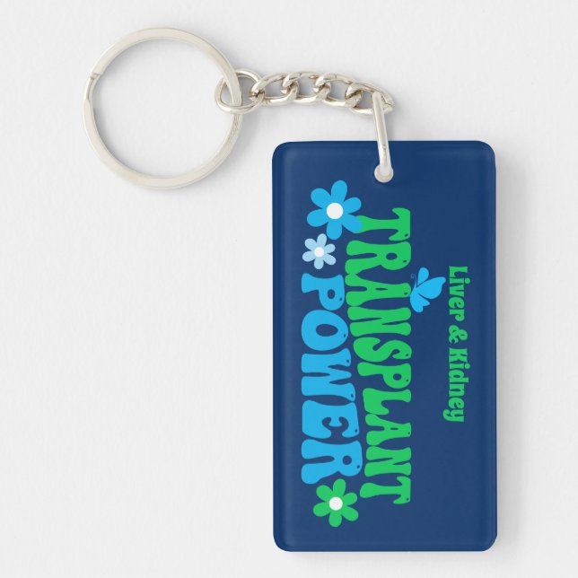 Customizable Transplant Power Retro Design Keychain (Front)