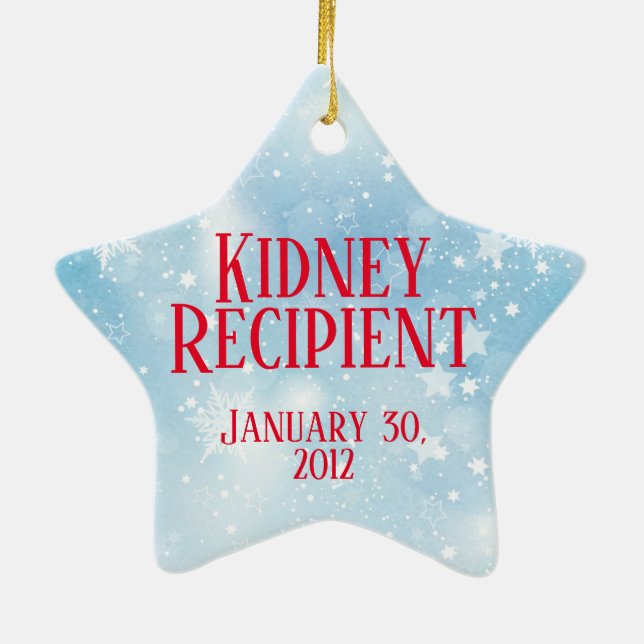 Customizable Transplant Recipient Ceramic Ornament (Back)