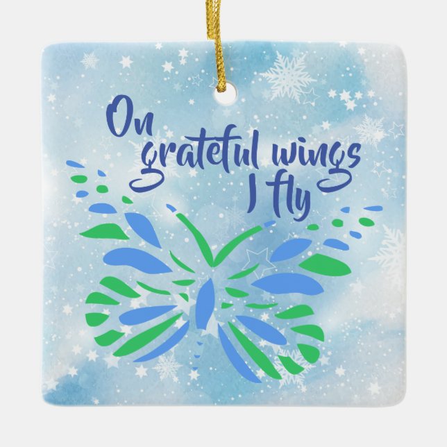 Customizable Transplant Recipient Ceramic Ornament (Front)