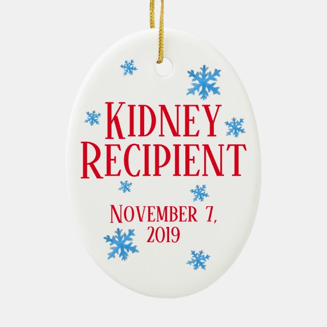 Customizable Transplant Recipient Ceramic Ornament (Back)