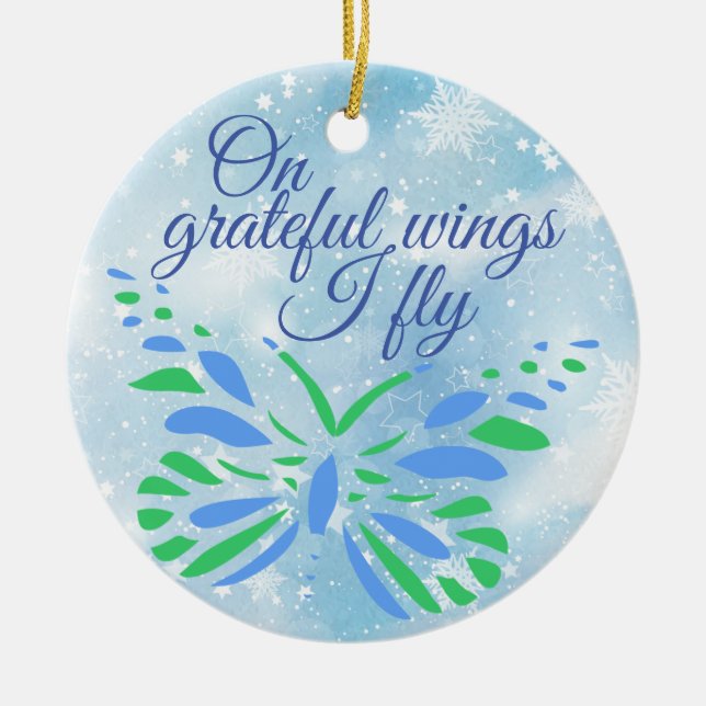 Customizable Transplant Recipient Ceramic Ornament (Front)
