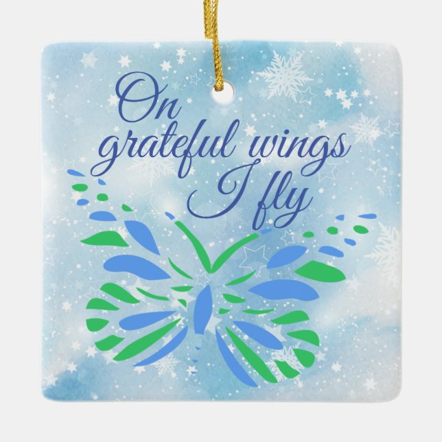 Customizable Transplant Recipient Ceramic Ornament (Front)
