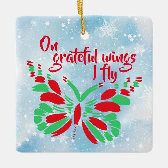 Customizable Transplant Recipient Ceramic Ornament (Front)