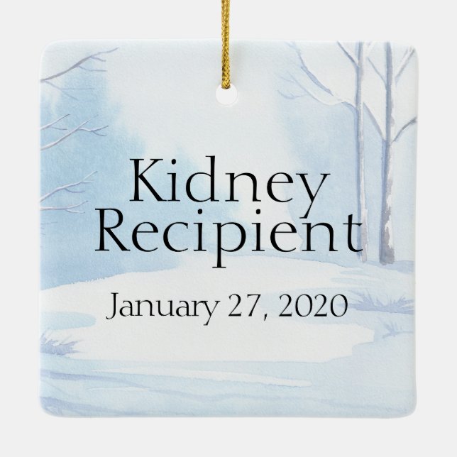 Customizable Transplant Recipient Christmas Cerami Ceramic Ornament (Back)
