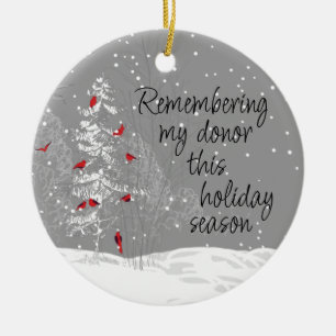 Customizable Transplant Recipient Christmas Ceramic Ornament