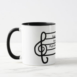 Customizable treble clef musician coffee mug
