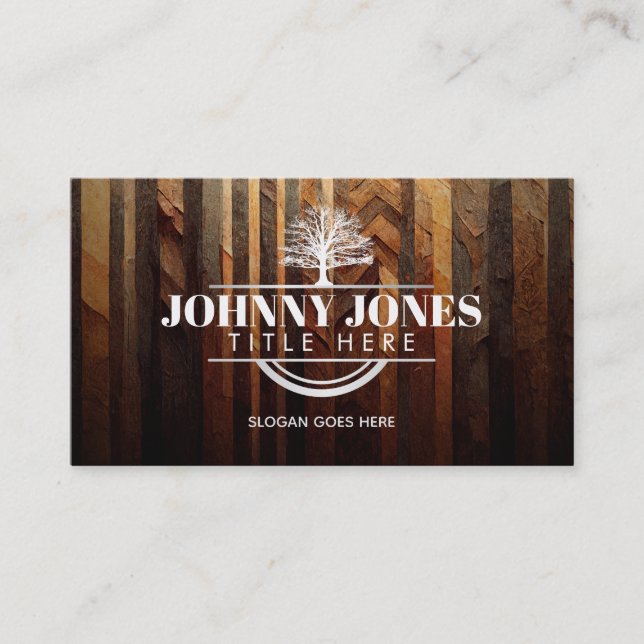 Customizable Tree Business Cards (Front)