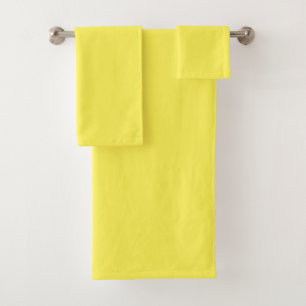 Customizable Trendy Elegant Solid Colour Yellow Bath Towel Set